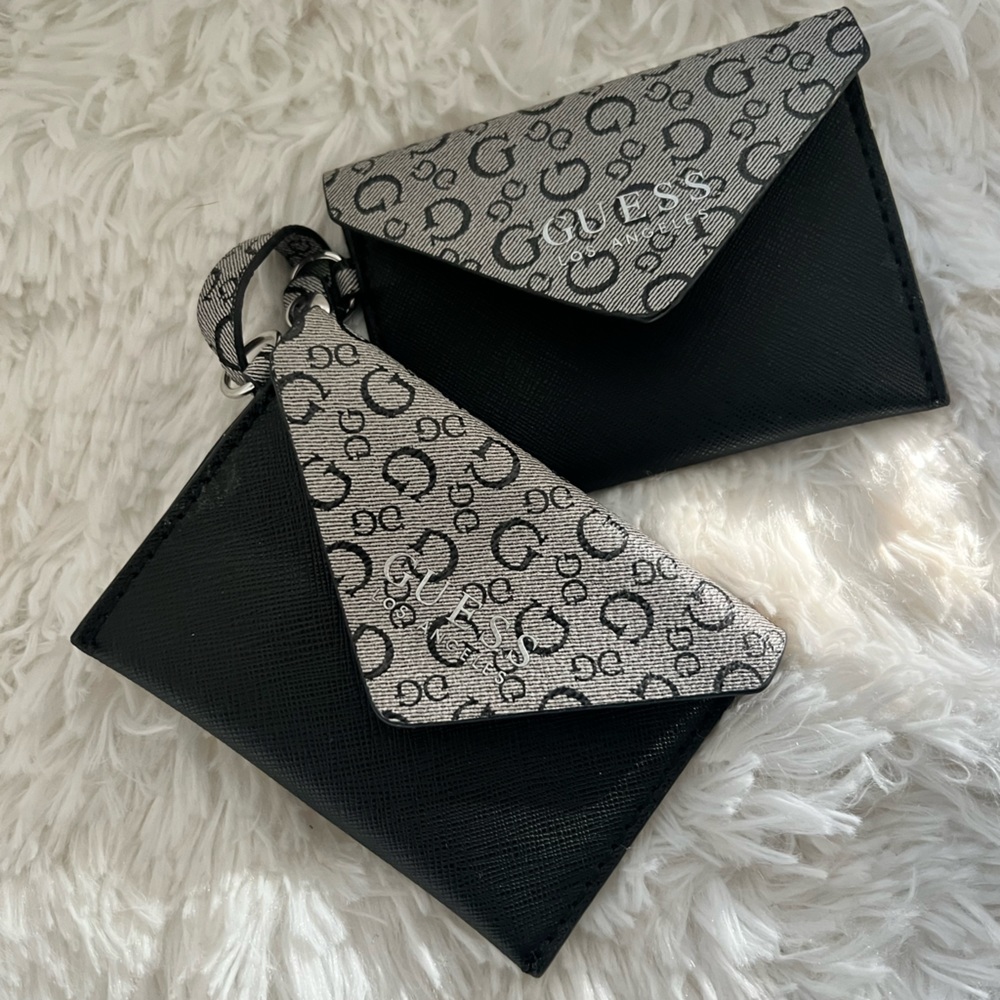 Guess black coin purses set of two